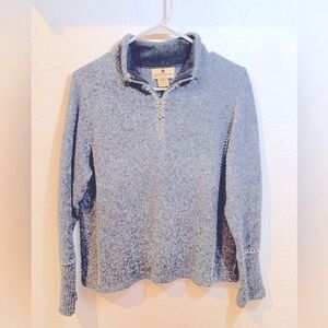 346. Woolrich 1/4 zip Grey heathered sweater & lambswool stitching MP